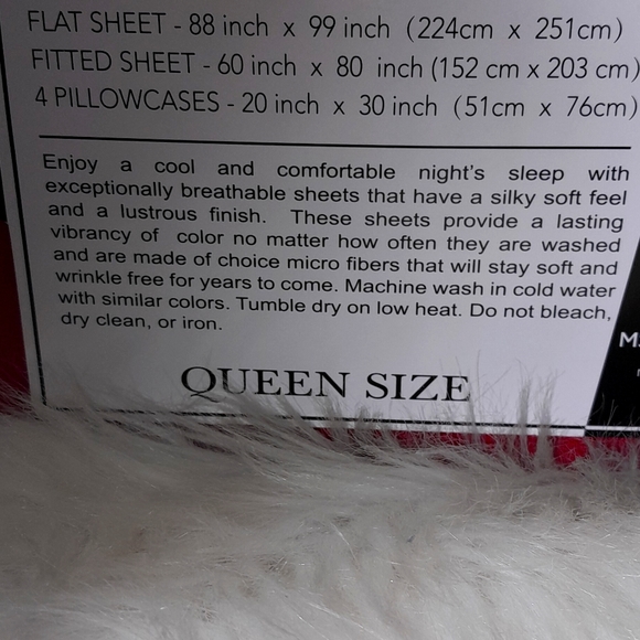 Bamboo Essence Queen Red 6 Piece Sheet Set - Picture 8 of 10